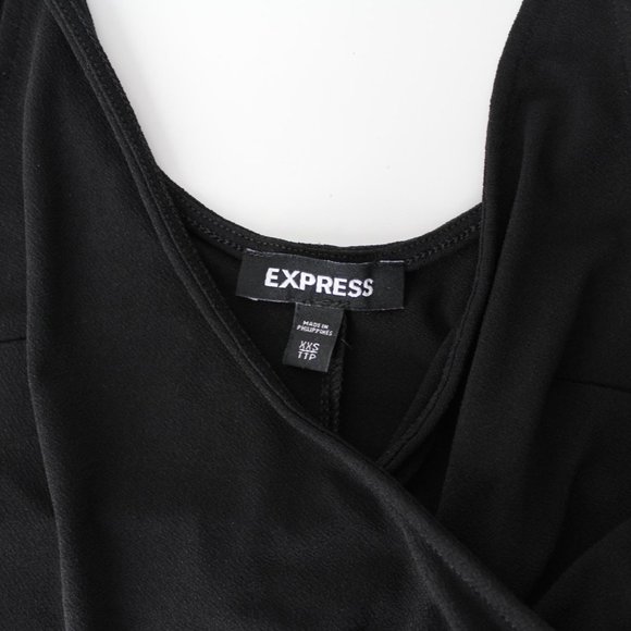 Express small black dress XXS hi-low stretch V-Neck tank 2XS - Picture 5 of 6